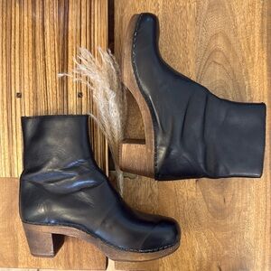 Poland Leather Clog Ankle Boots